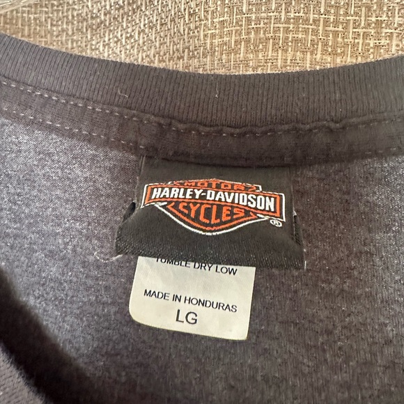 Harley-Davidson Women's Black and Gray V-Neck Tee - Picture 2 of 7